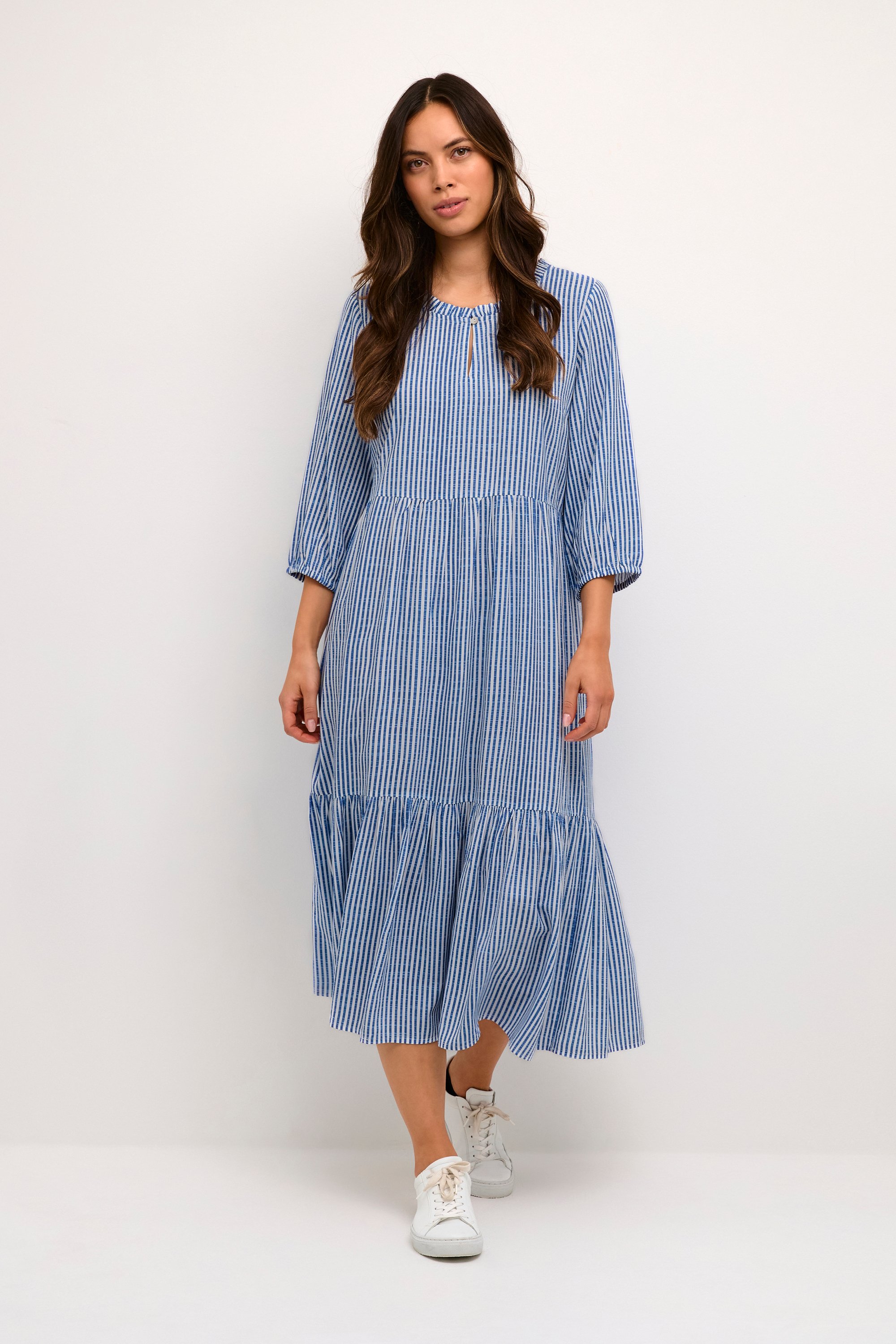 Kleid A-shape blue white