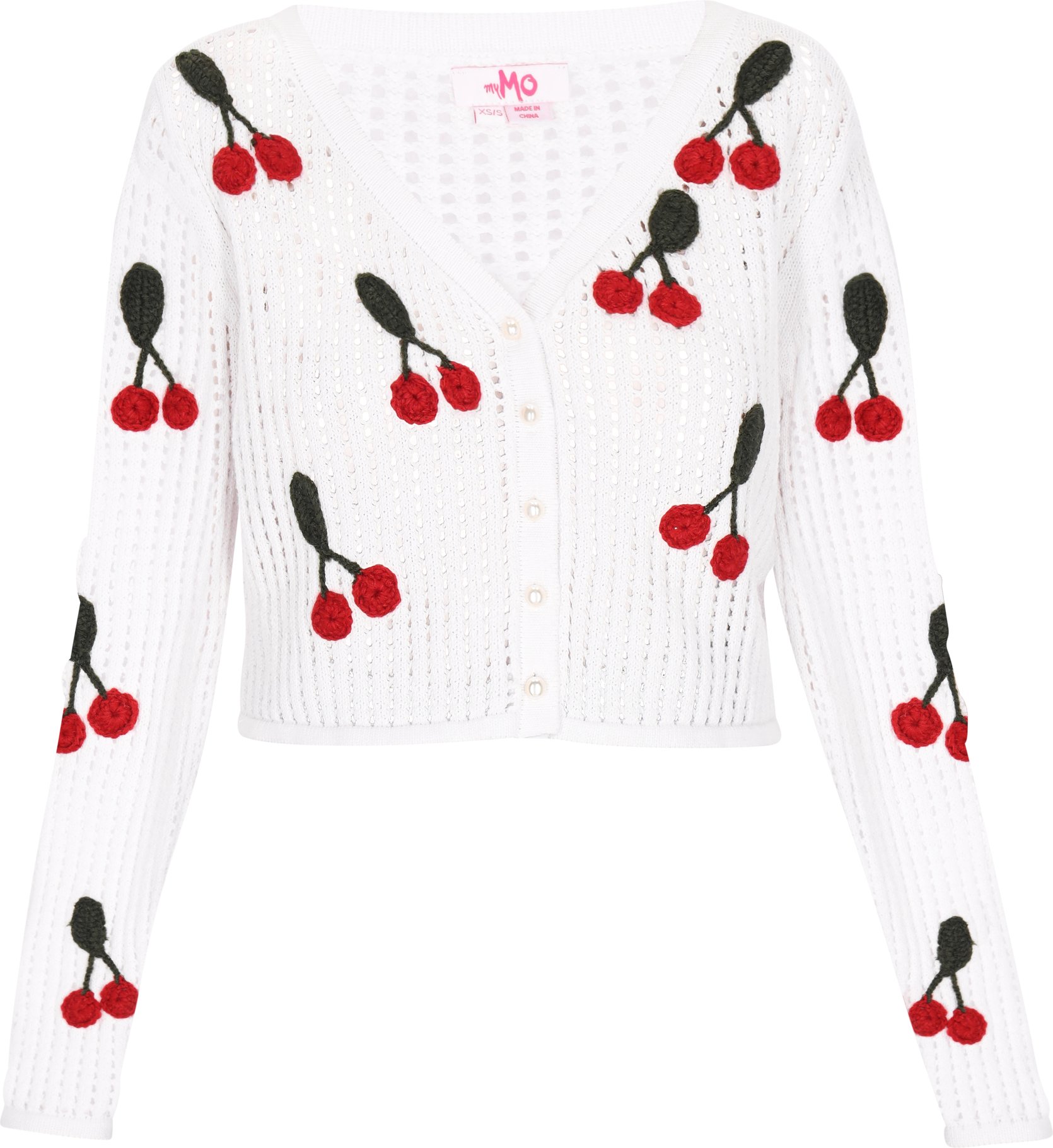 Mymo Strickjacke Frauen Weiß