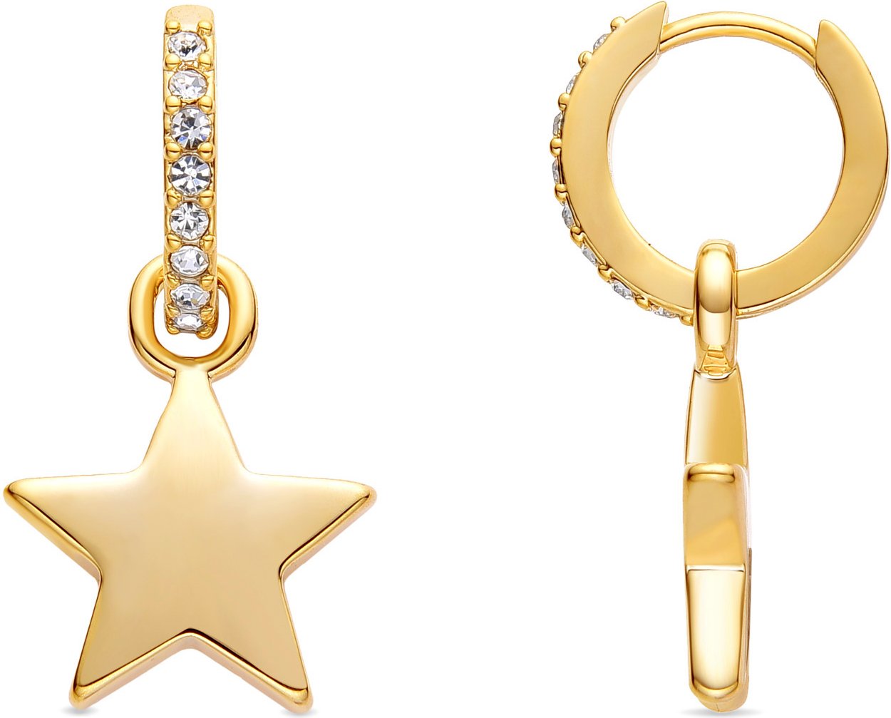 Luxenter 18K Gelbgold plattierte Brillant Zirkonia Ohrringe - Star