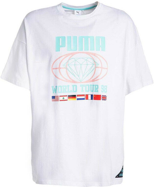 Puma X Diamond Supply Mens Tee Logo lässig Top White T-Shirt 578232 02