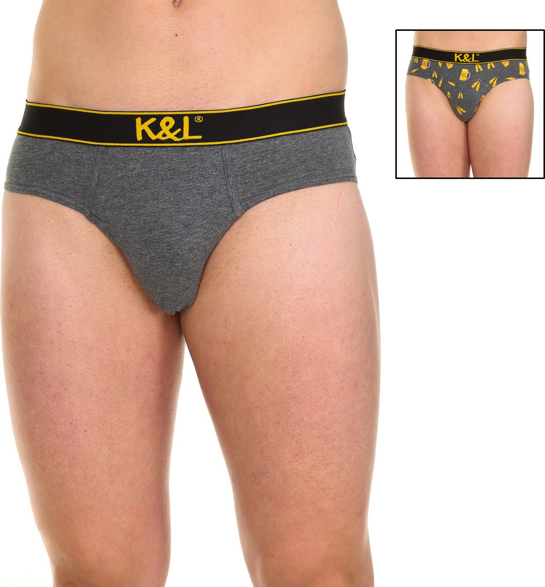 Pack-2 Slips Funny atmungsaktives Gewebe KL2007 Mann