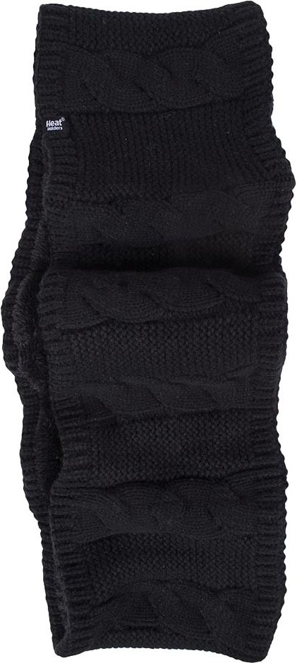 Heat Holders Damen-Thermoschal mit Zopfmuster, weicher Fleece-Futter, Infinity-Schal für den Winter, Schwarz