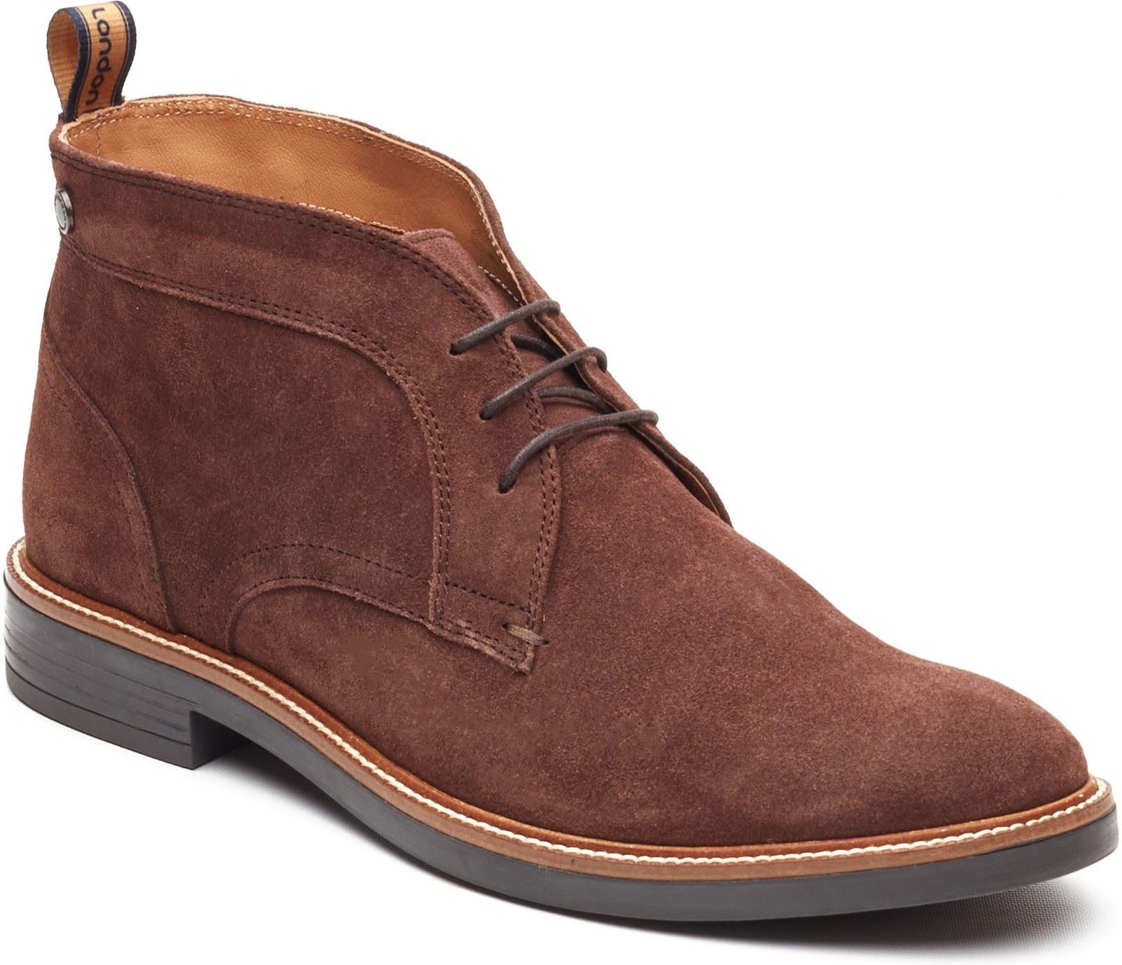 Base London Lincoln Chukka Leder Herren Braune Stiefel