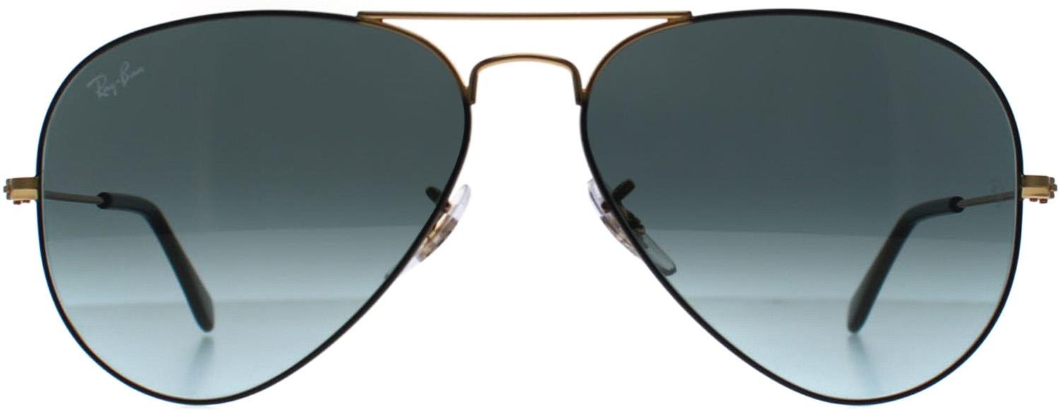 Thumbnail - Ray-Ban Aviator 3025 9271GK poliert schwarz auf arista blau vintage Gradient schwarz Sonnenbrille