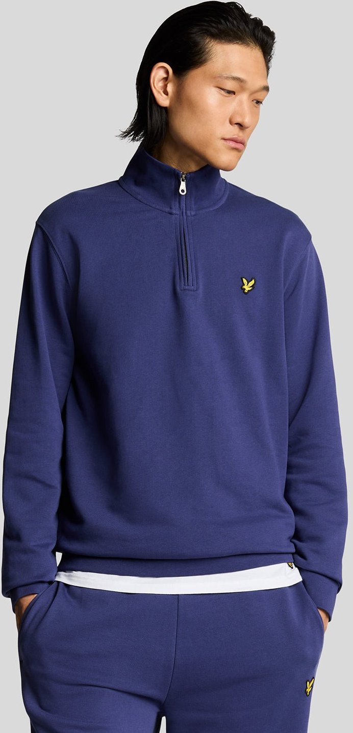 Thumbnail - Lyle & Scott Loopback-Sweatshirt mit 1/4-Reißverschluss – Blau