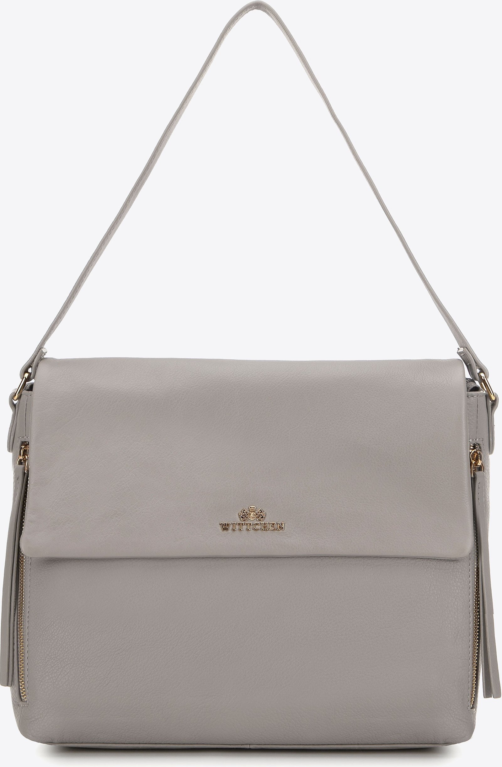 Wittchen Damen-Schultertasche aus Leder mit dekorativen Reißverschlüssen