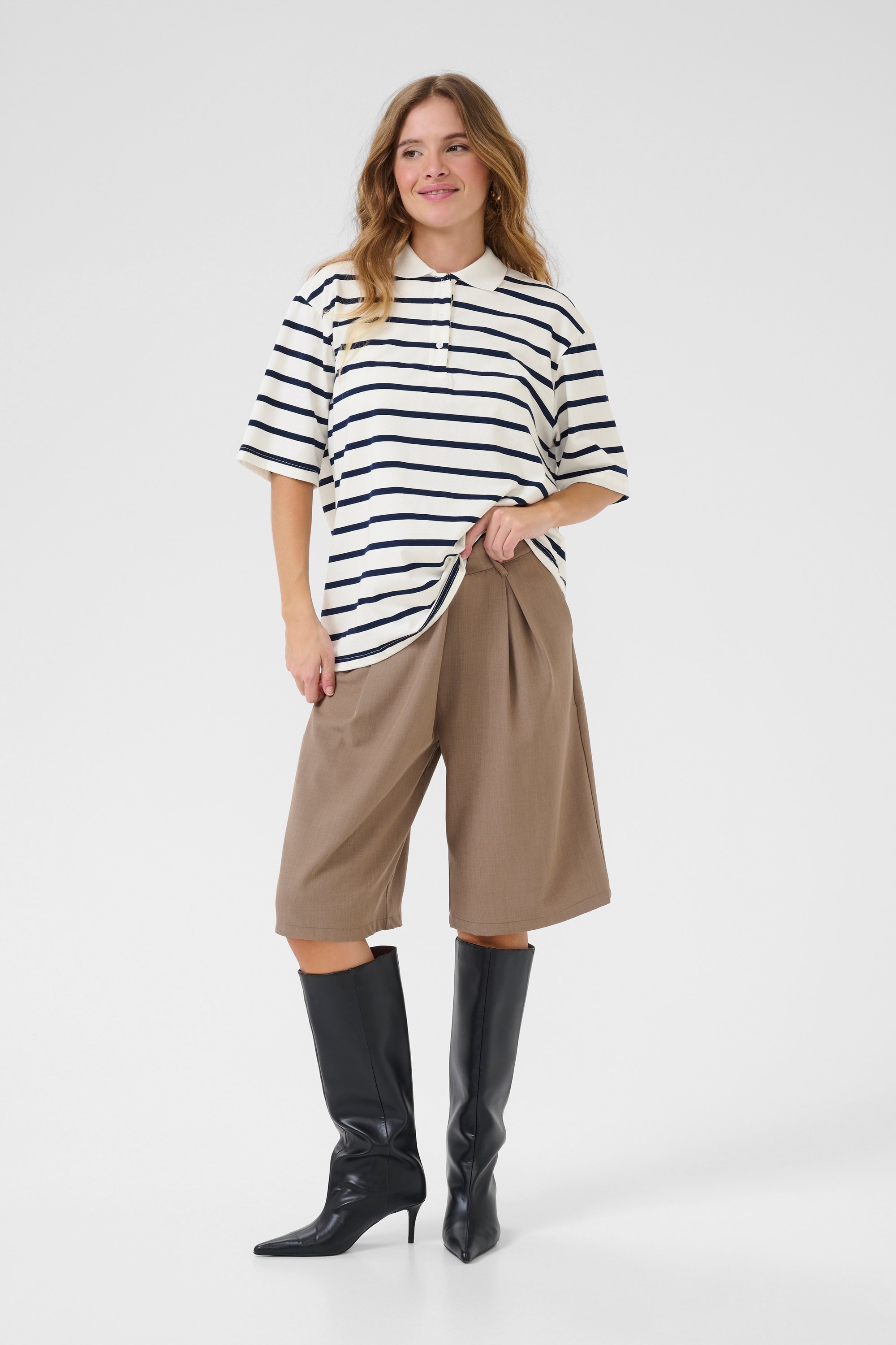 T-shirt Oversize fit Spring/Dark blue stripe white blue