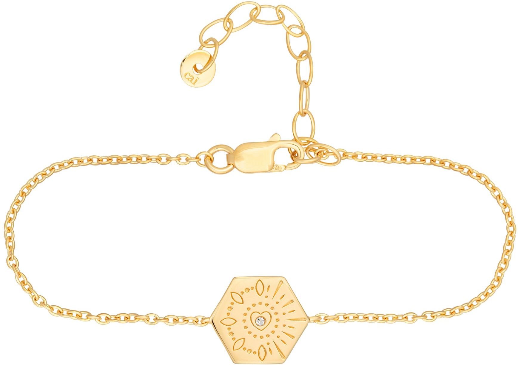 cai Armband 925 Sterling Silber Topas Tattoo Motiv Hexagon