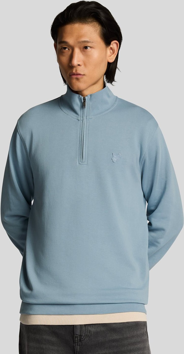 Thumbnail - Lyle & Scott Superfeine Baumwolle 1/4 Zip Sweatshirt - Blaues Asche