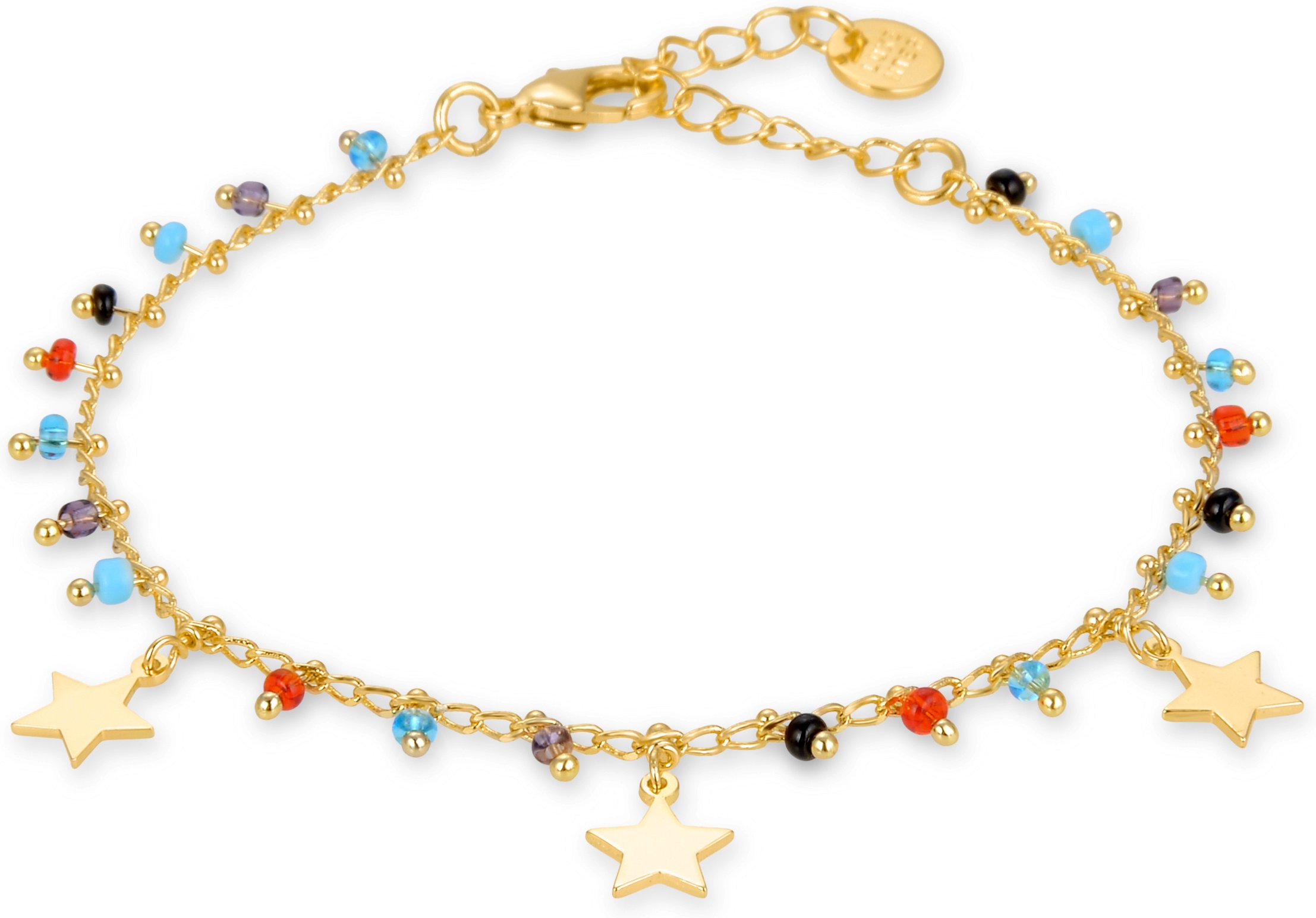 Luxenter Sterling Silber 925 Armband mit Multicolor Hydrothermalquarz in 18K Gelbgold - Beos