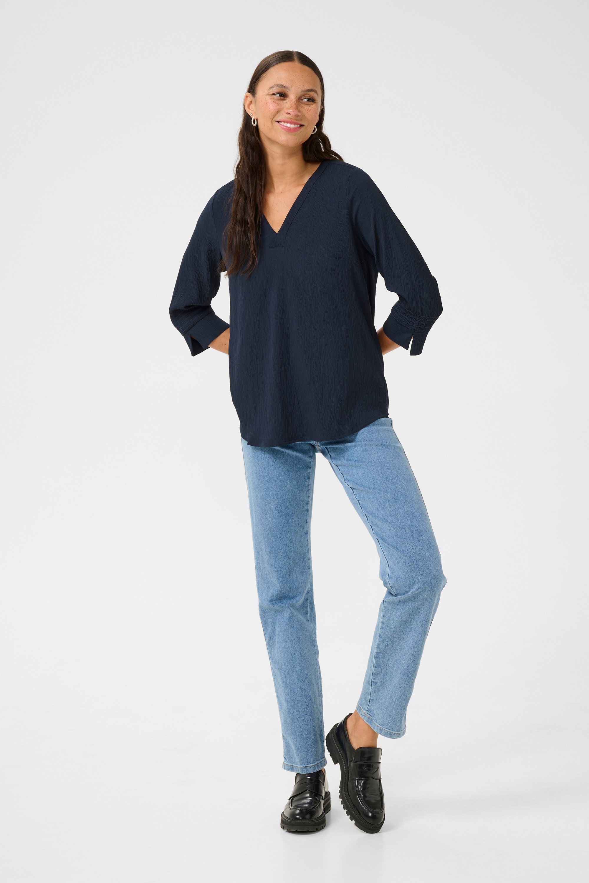 Langarm-Bluse Regular fit Midnight Marine