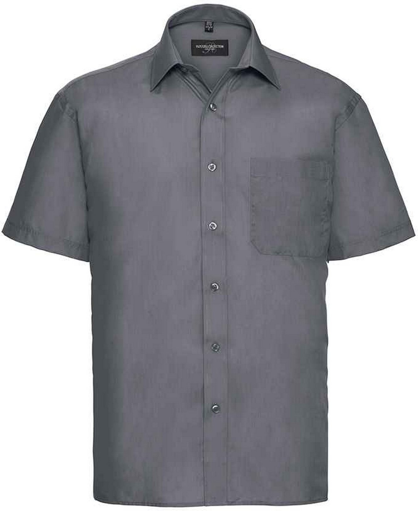 Russell Collection - Formelles Hemd Pflegeleicht für Herren kurzärmlig (Grau)