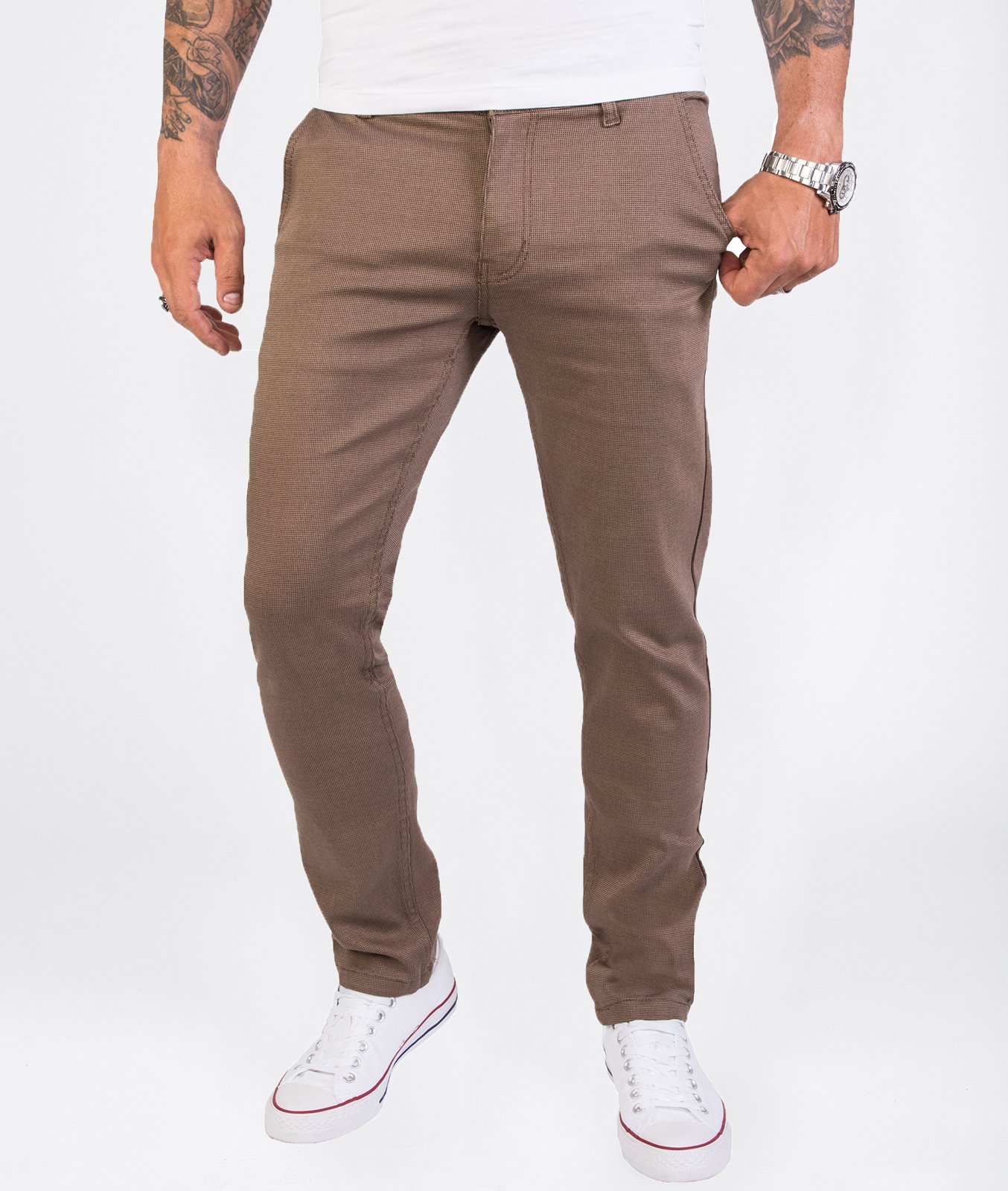 Rock Creek Stoffhose Dunkelbeige