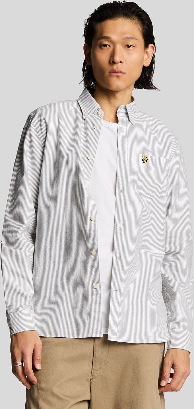 Lyle & Scott Streifen Oxford Hemd - Grau
