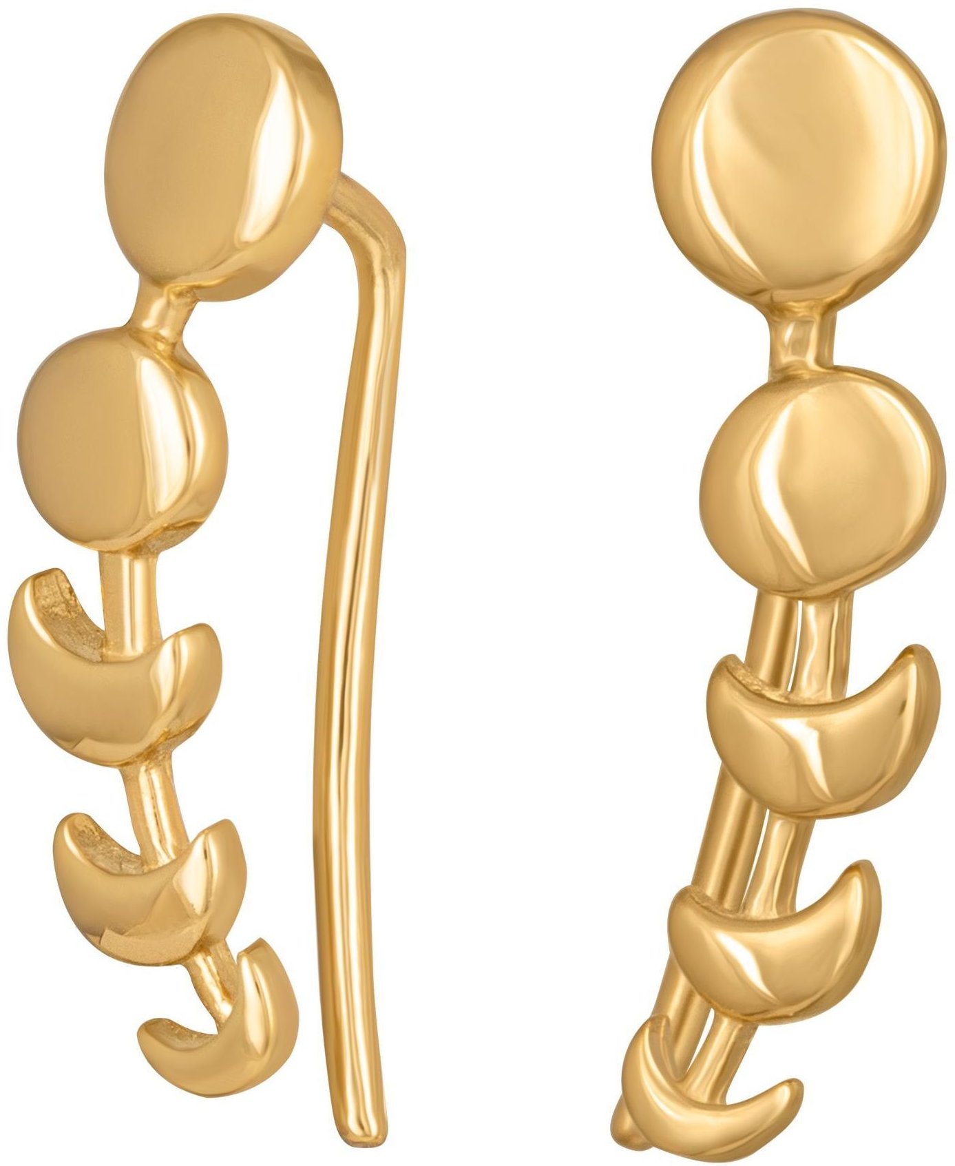 cai Ohrklemmen 925/- Sterling Silber vergoldet Mondzyklus Luna