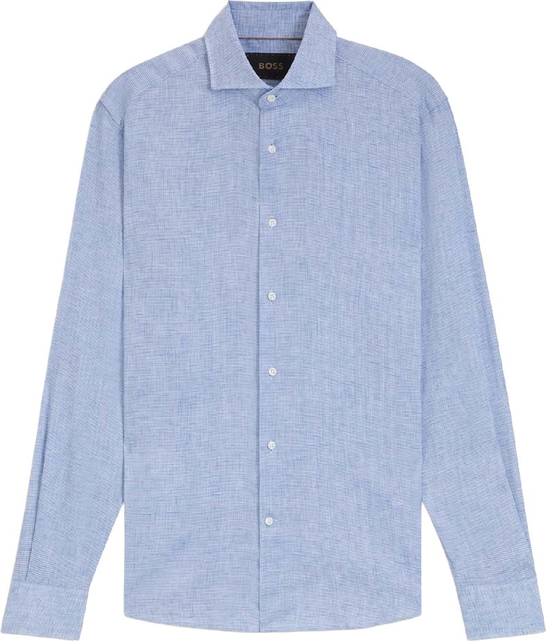Boss - "L-Hays" Hemd für Herren, Leinen, Schmal (Türkis)