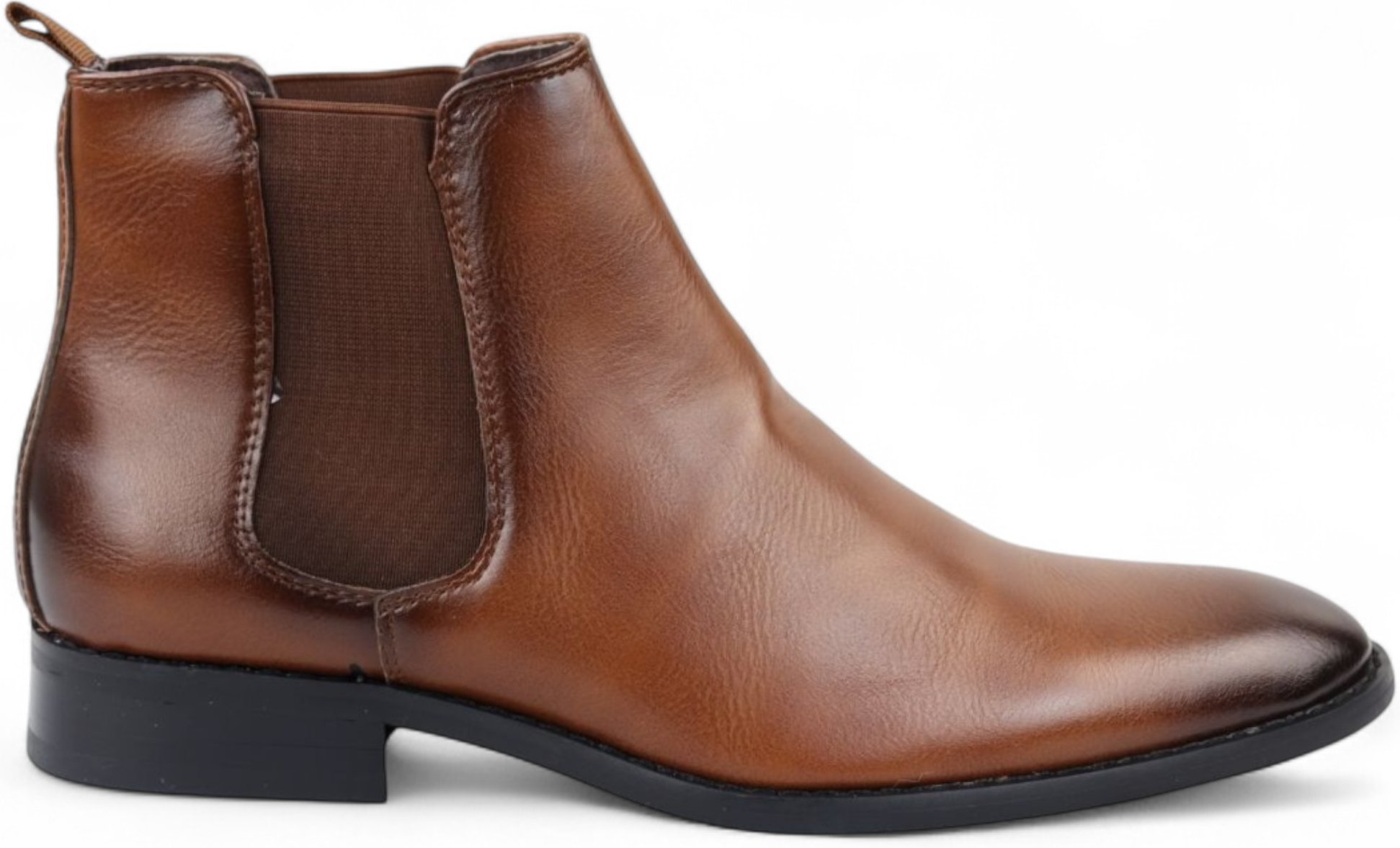 Braune Chelsea-Stiefeletten zum Hineinschlüpfen für Herren im Büro