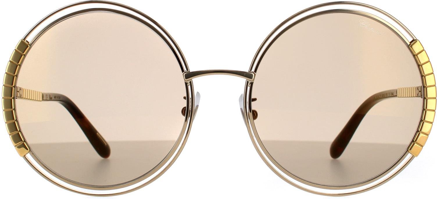 Thumbnail - Lunettes de soleil chopard schc79 8ffg miroir en or brun or brillant brillant