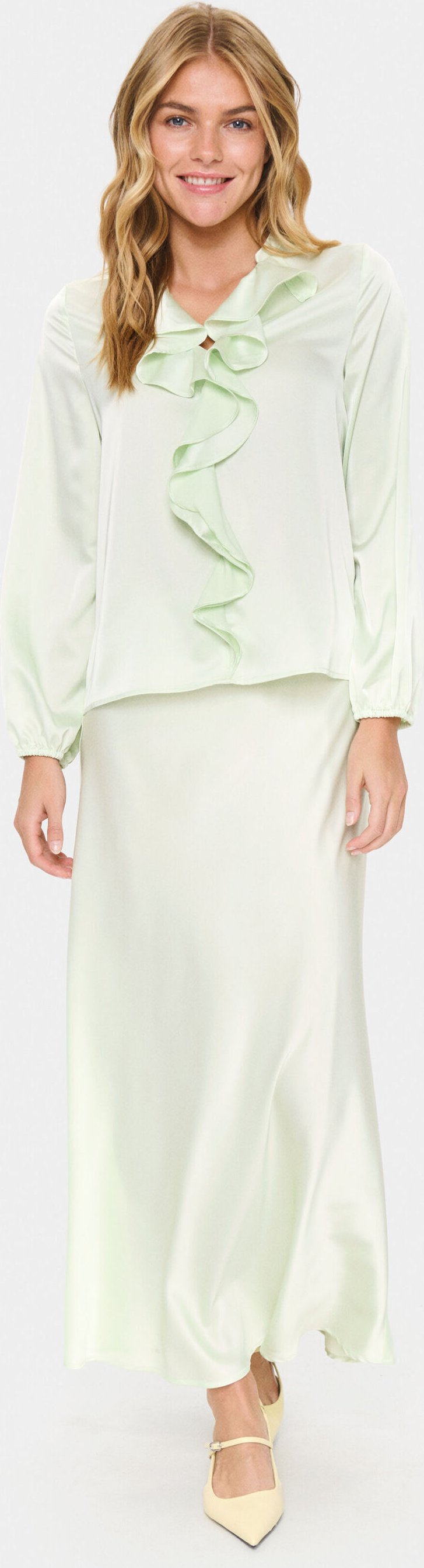 Langarm-Bluse LodisaSZ Gerade Passform pale green