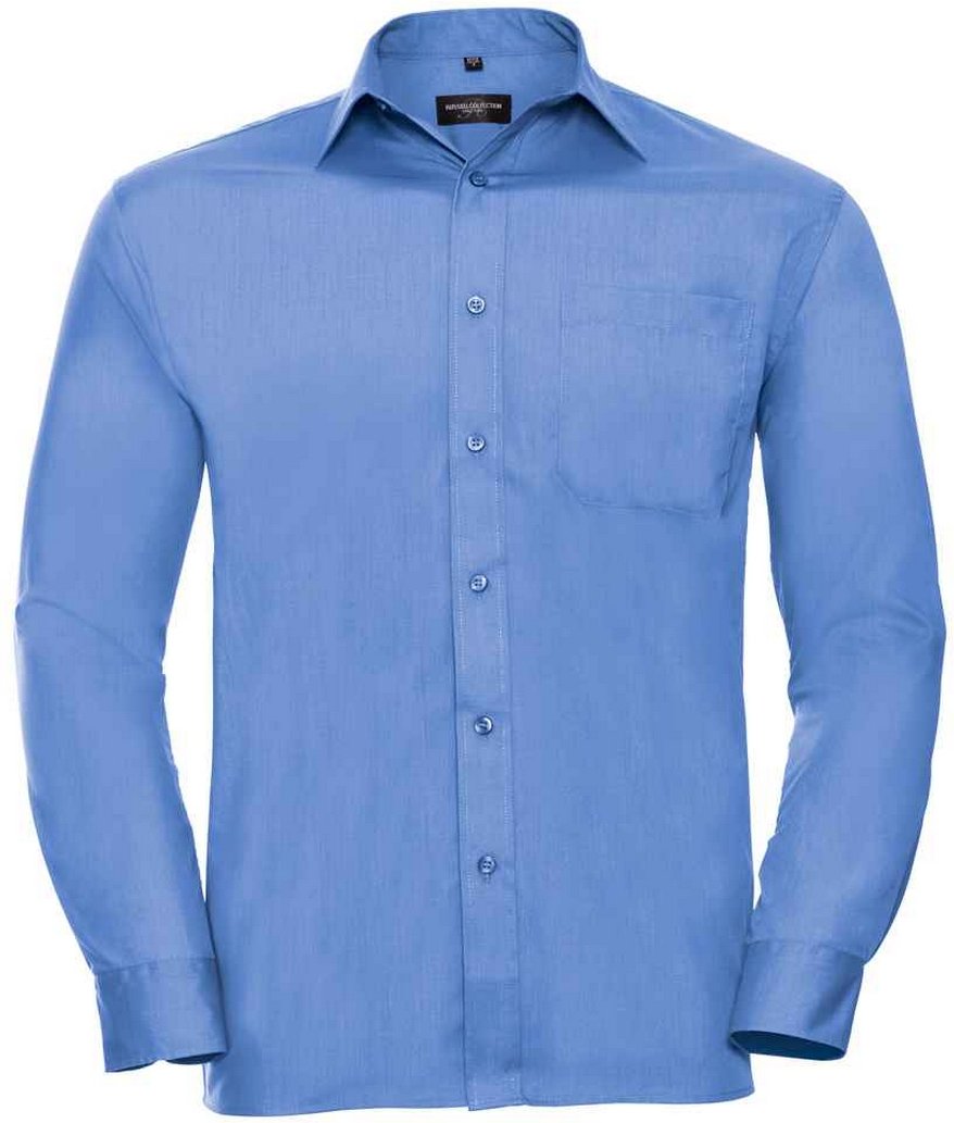 Russell Collection - Formelles Hemd Pflegeleicht für Herren Langärmlig (Business-Blau)