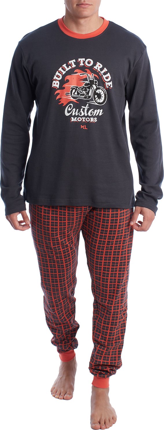 Langärmeliger Schlafanzug aus Baumwolle für Männer KLP4