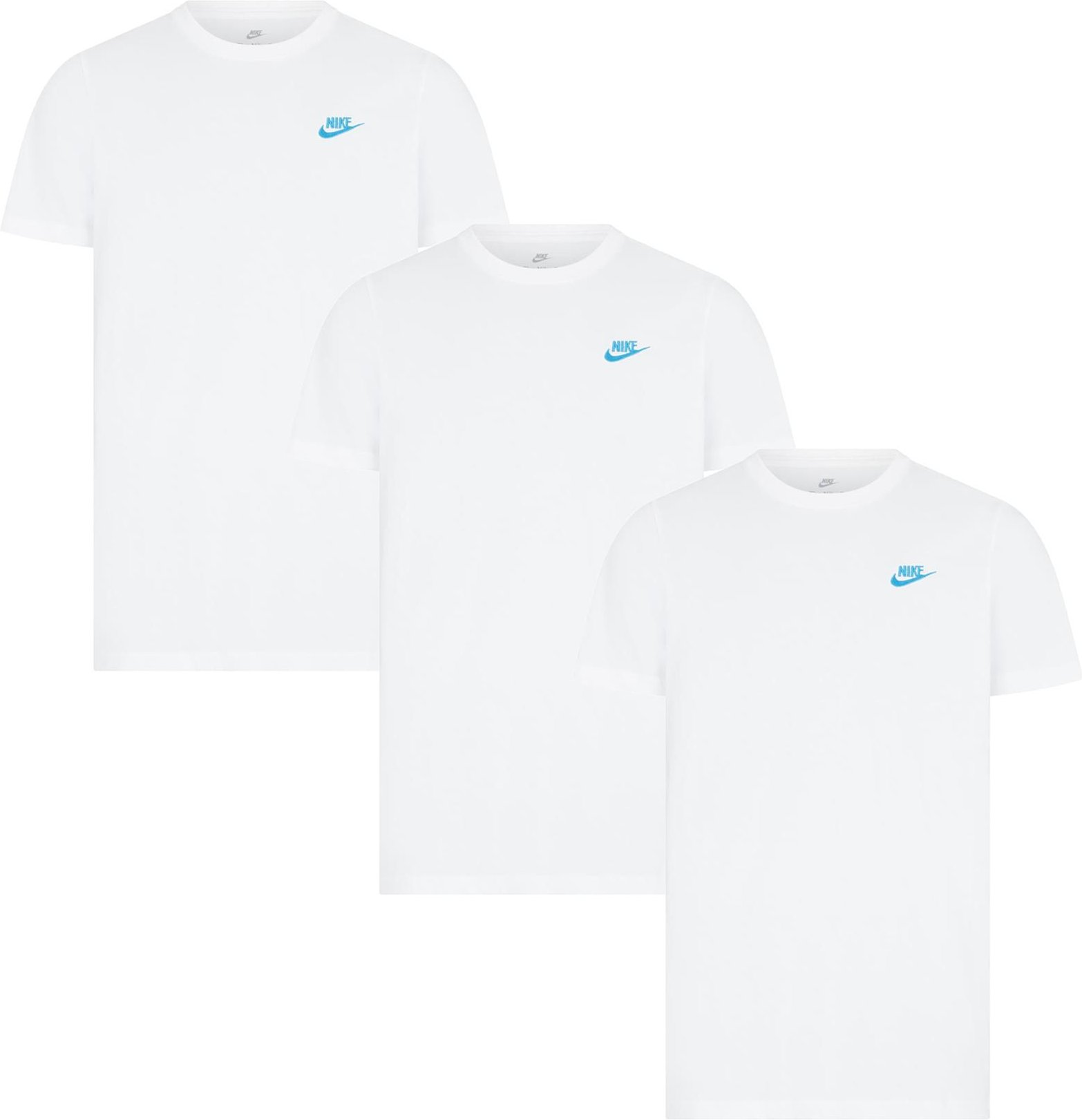 3er-Pack Nike Sportswear Club T-Shirts für Herren in Weiß/Blau