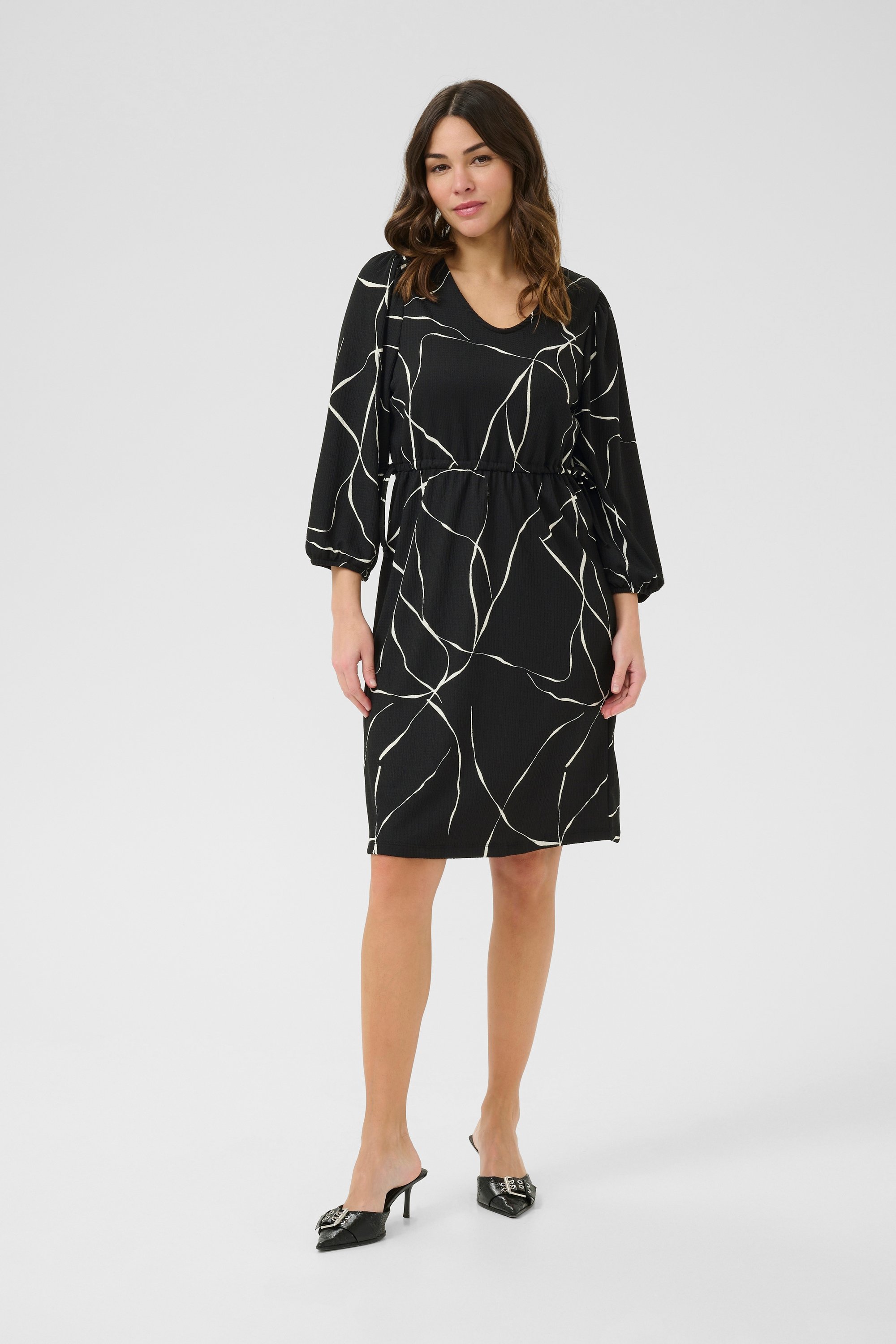 Thumbnail - Kleid Regular fit black white
