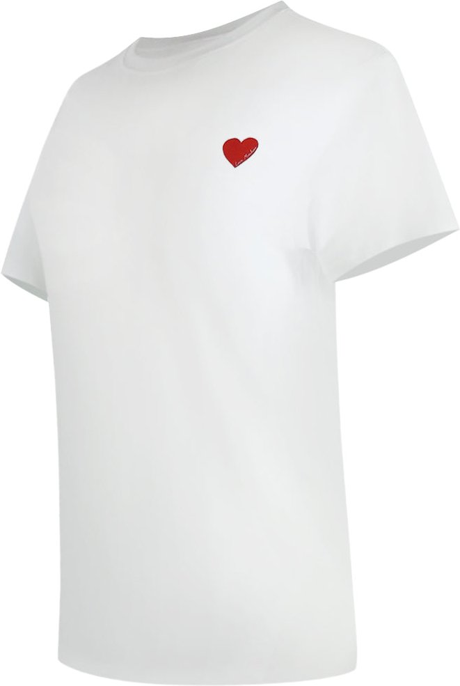 Moschino T-shirt Mit Kleinem Roten Herzlogo (weiß)