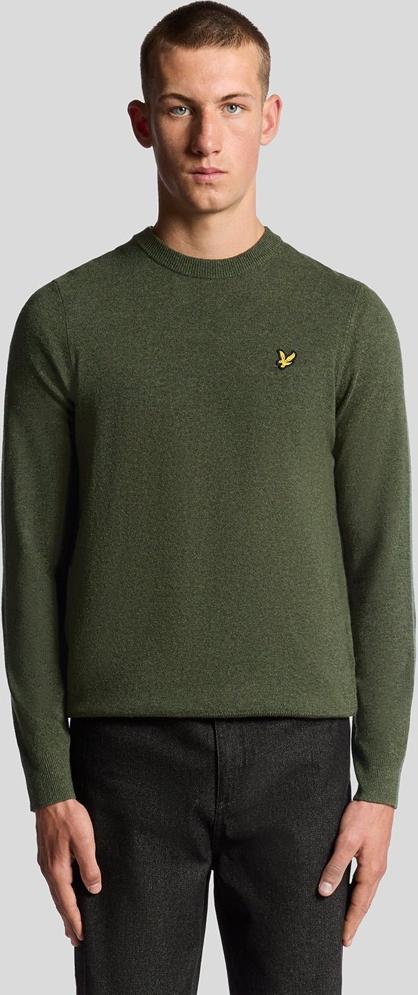 Lyle & Scott – Rundhalspullover aus Lammwollmischung – Grün