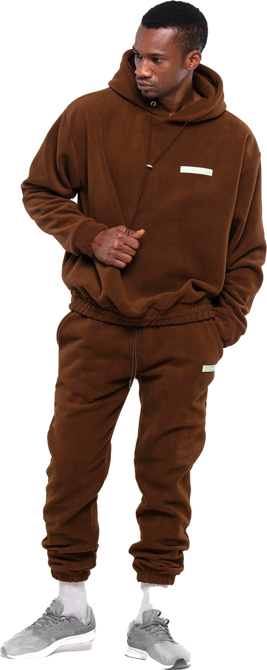 Tom Barron Oversize Fleece-Trainingsanzug-Set für Herren