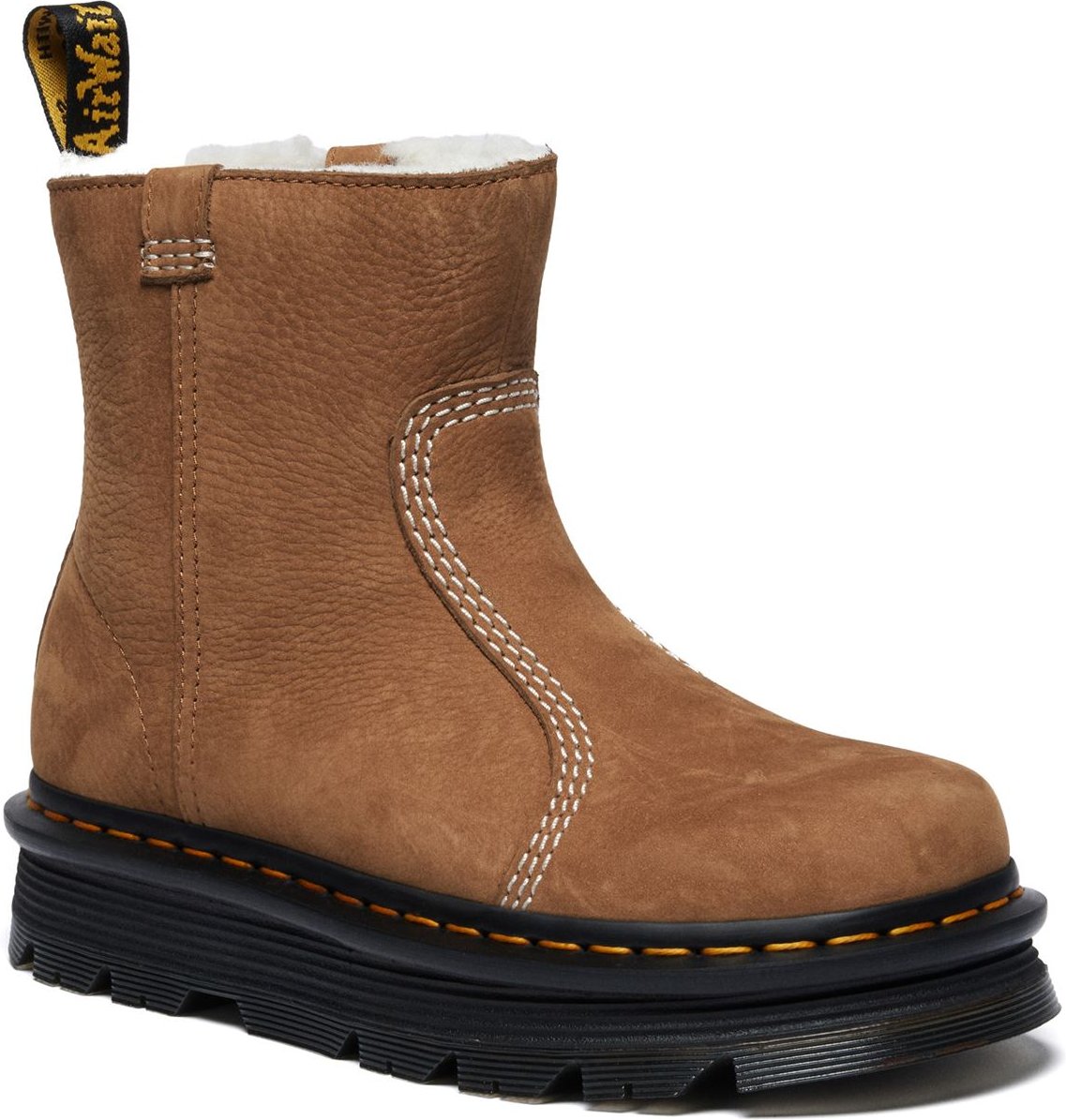 Dr. Martens Zebzag Rigger Nubuck Damen Braune Stiefel