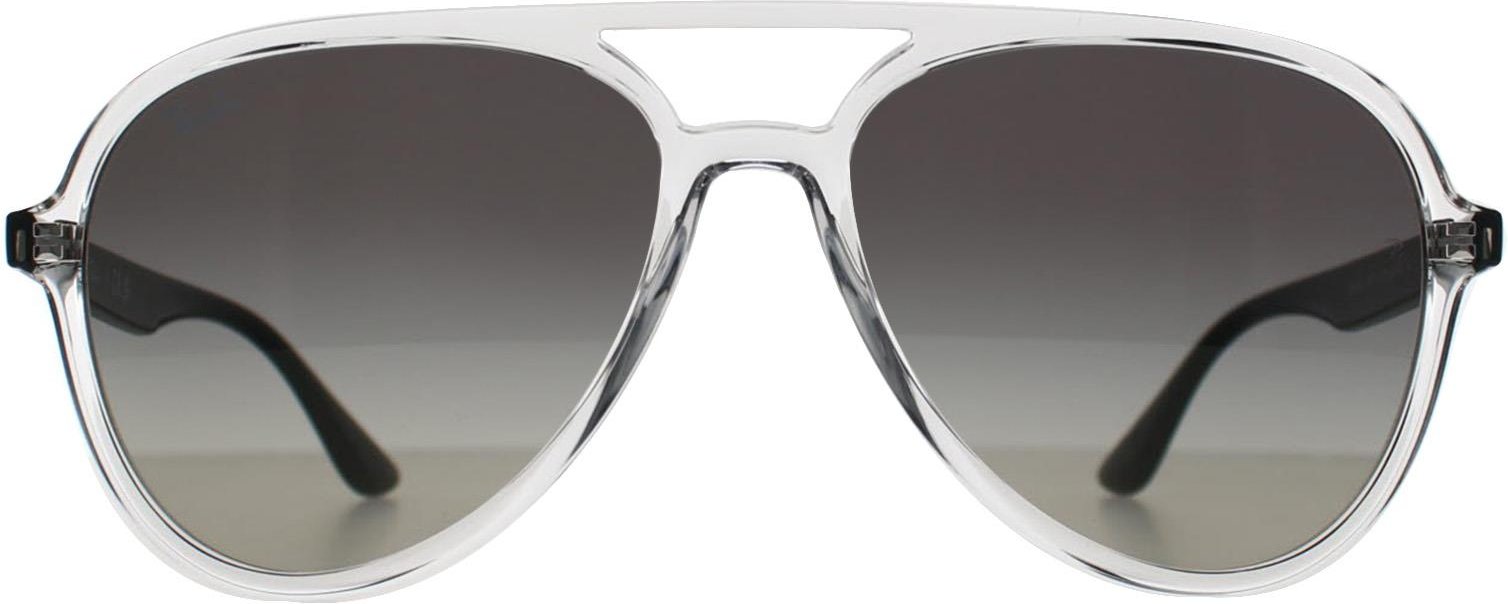 Thumbnail - Ray-Ban RB4376 647711 polierte transparente graue Sonnenbrille mit Farbverlauf