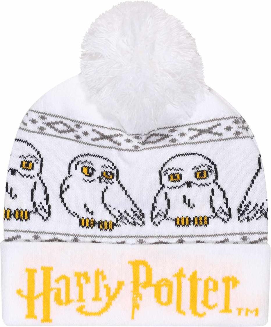 Harry Potter - "Snow" Mütze für Herren/Damen Unisex (Weiß/Gelb/Schwarz)
