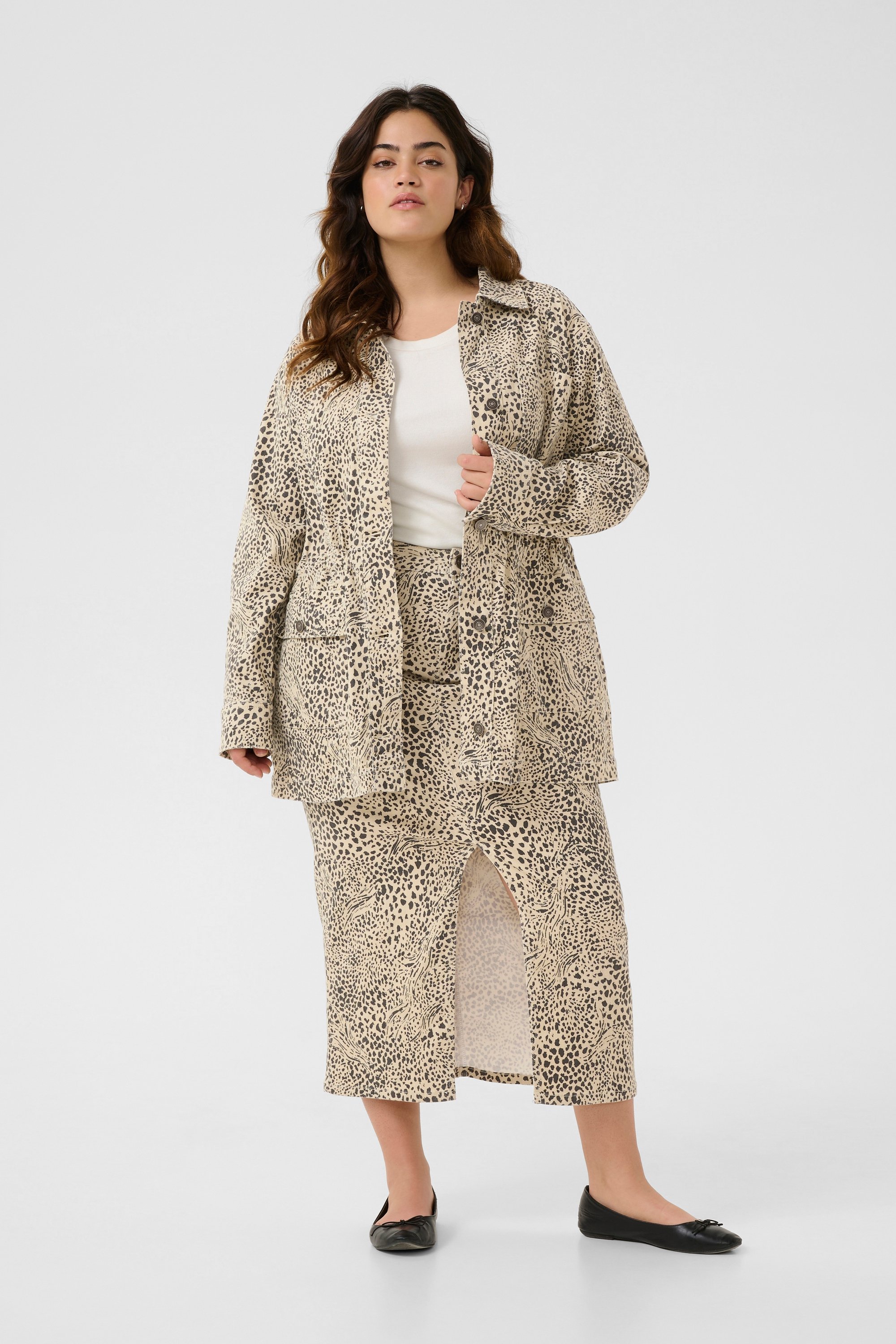 Jeansjacke Loose fit Abstract Leopard