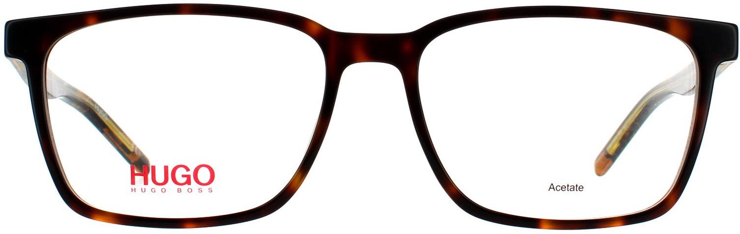 Hugo by Hugo Boss Rechteckige Herrenbrille Havanna