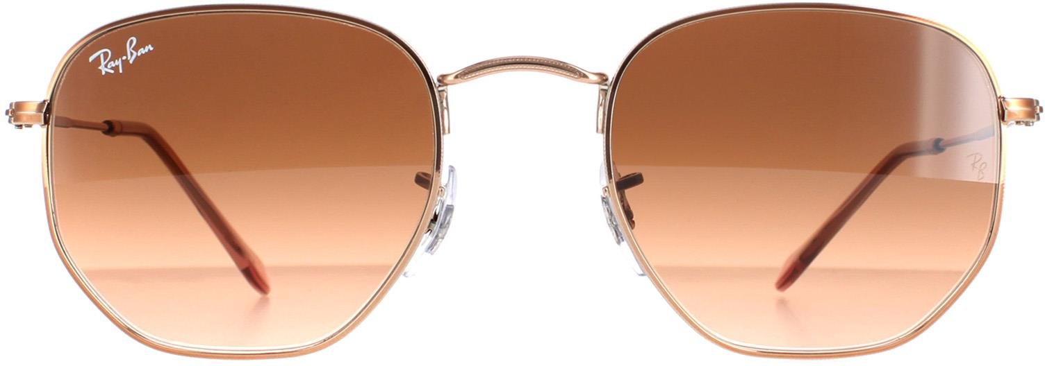 Thumbnail - Ray-Ban Square Unisex Polierte Bronze Kupfer Braun Gradient Sechseckig RB3548N