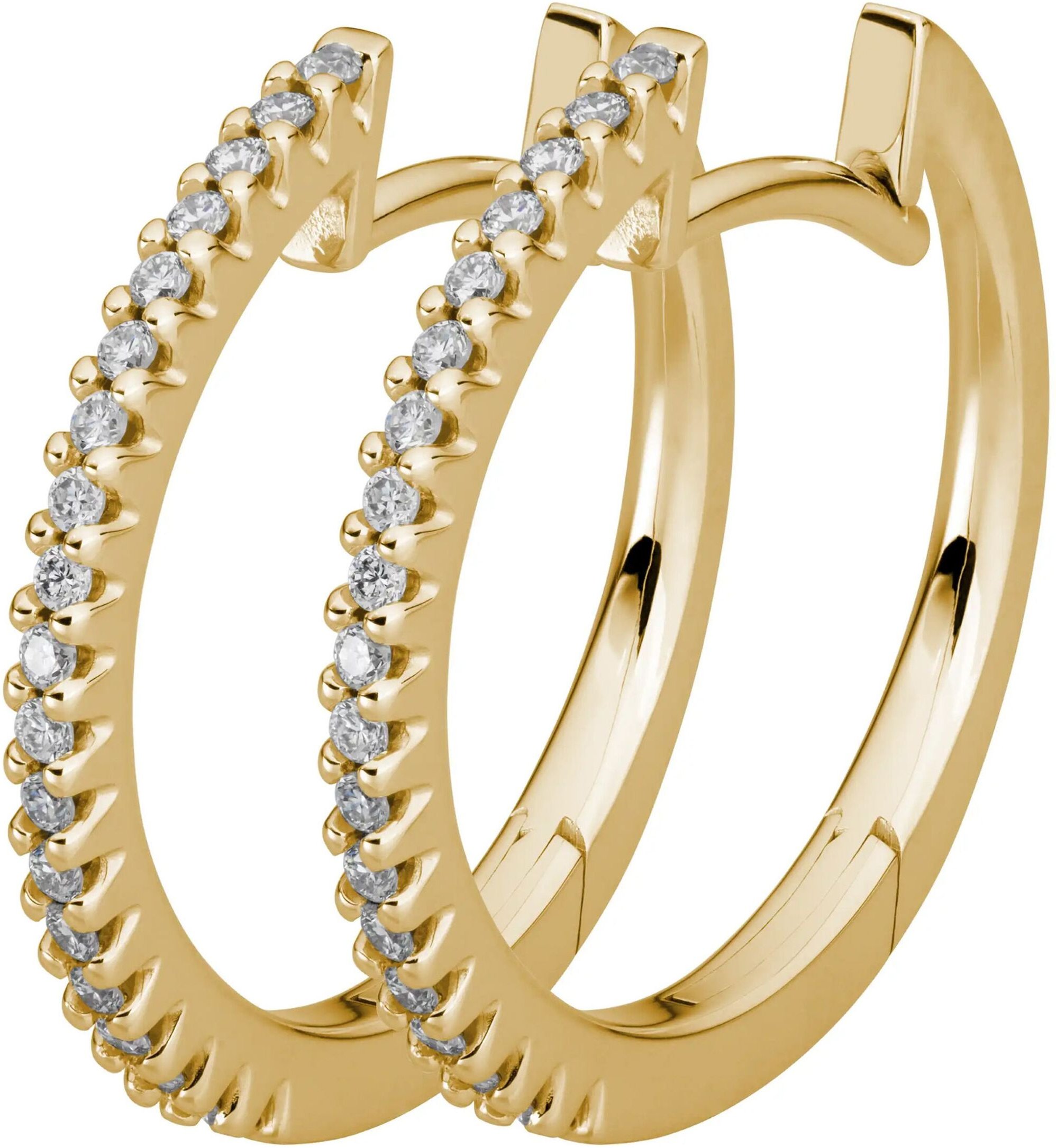 Lyomi Klappcreolen 585/- Gelbgold 38 synth. Diam. 0,24ct.