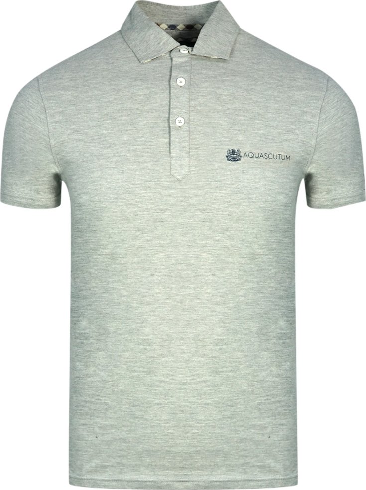 Aquascutum Aldis Crest Block Logo Grau Poloshirt