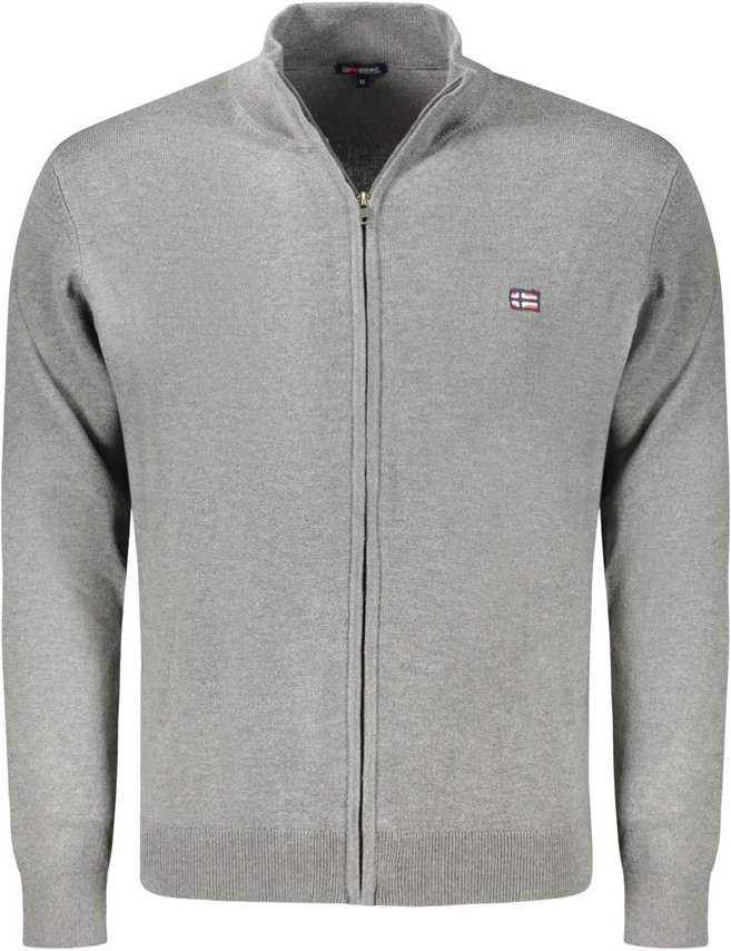 Reißverschluss-Cardigan Melange Grau