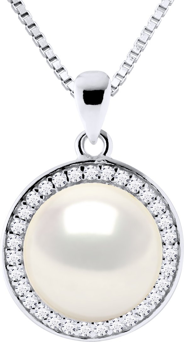 Halskette – Knopf aus echten Süßwasser-Zuchtperlen, 10–11 mm