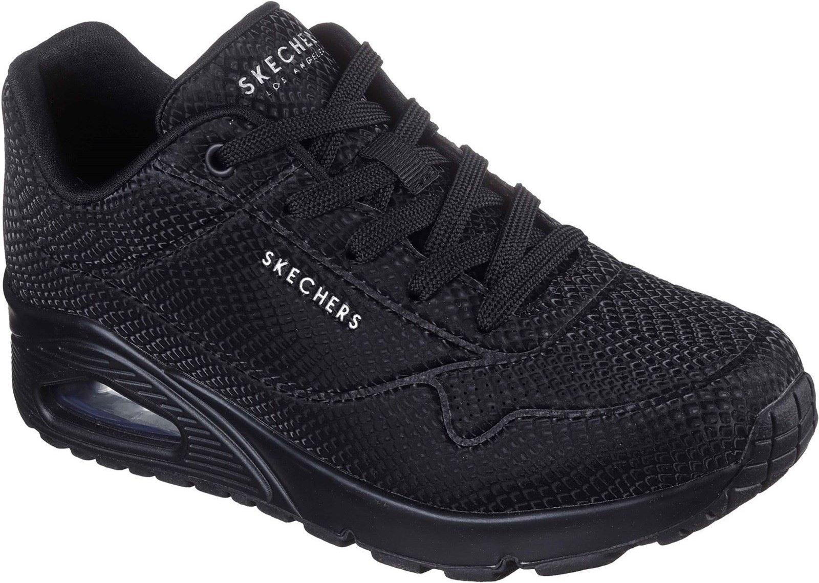 Skechers UNO - Glänzende Schuppen Polyurethan Damen Schwarze Standard-Sneaker