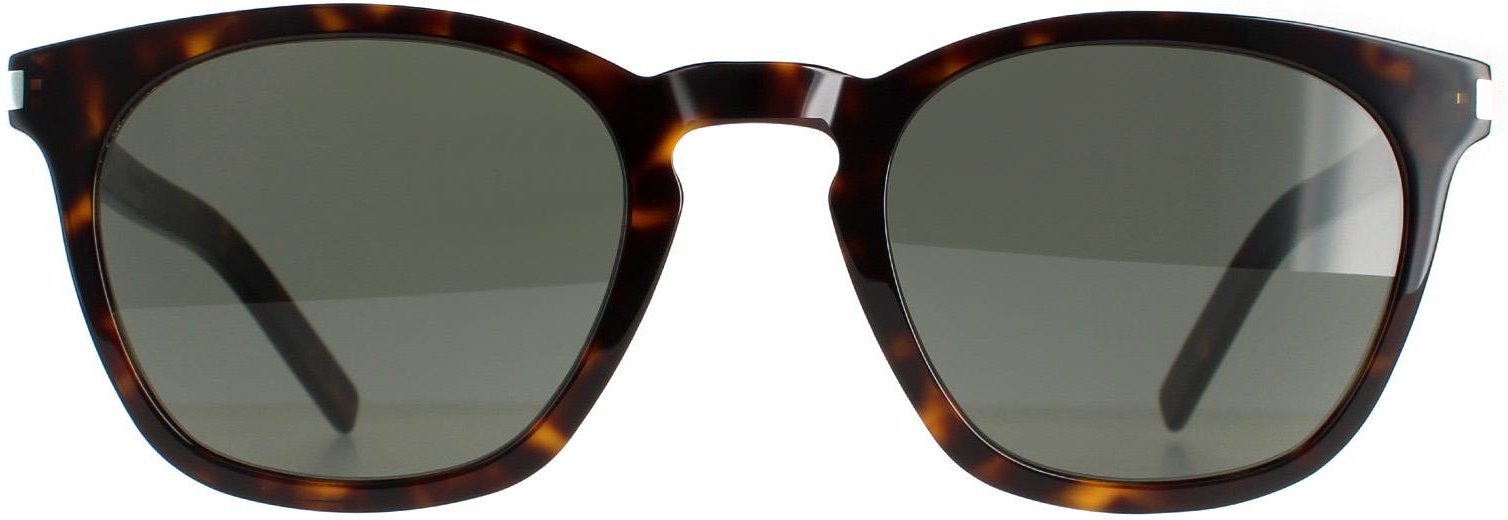 Saint Laurent Quadratische Unisex-Sonnenbrille dunkel Havanna Grau SL 28 SLIM
