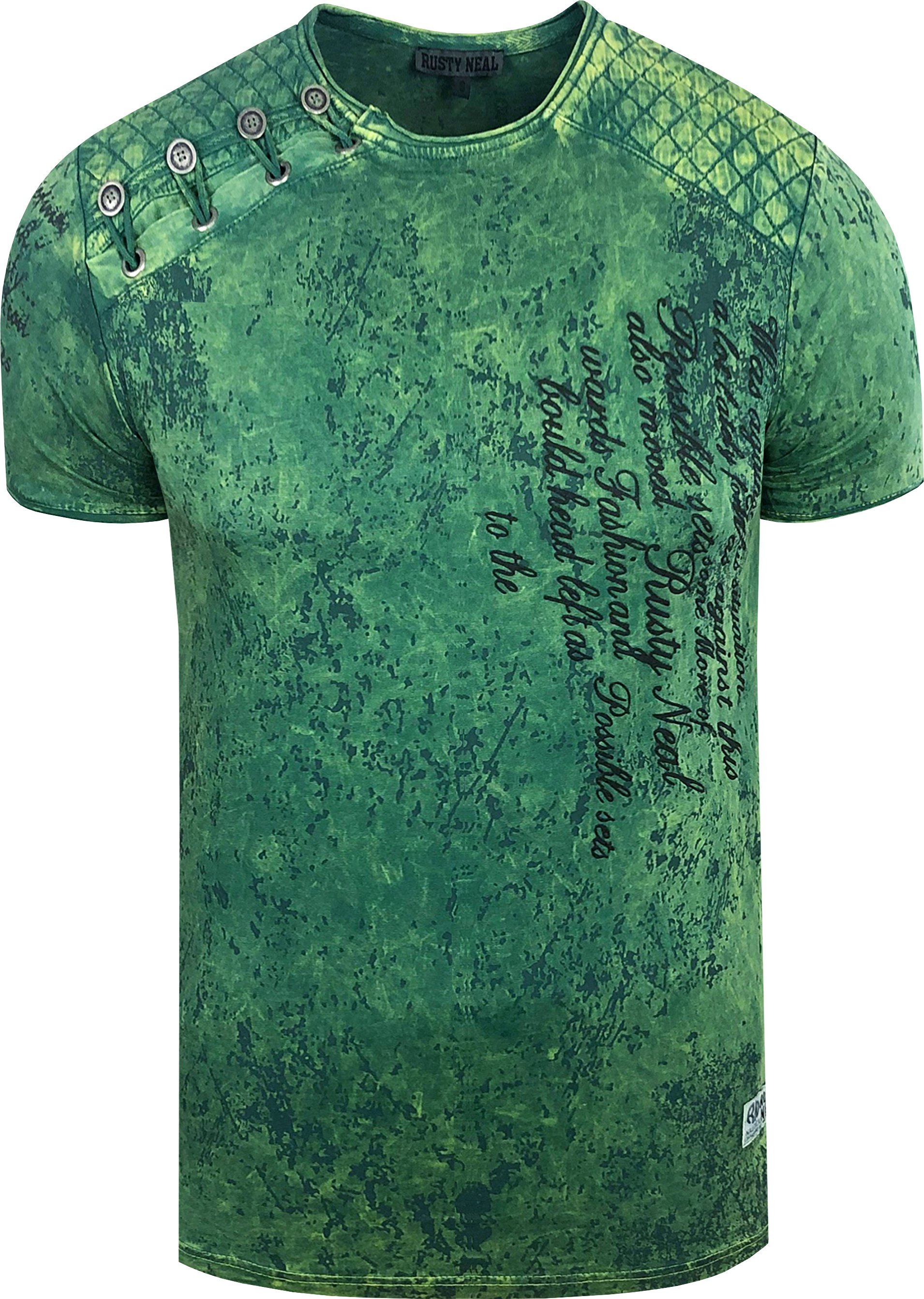 Acid Washed T-Shirt mit Prints