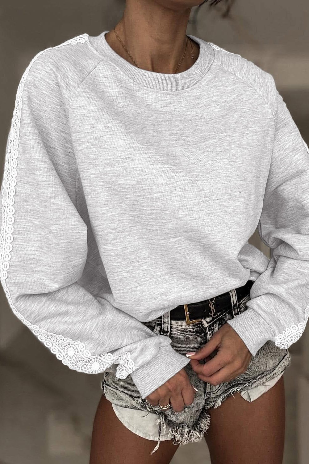 Sweatshirt mit Spitze