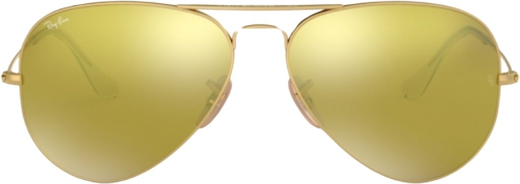 Ray-Ban Aviator Sonnenbrille mit hellbraunen Gläsern und goldenen Gläsern