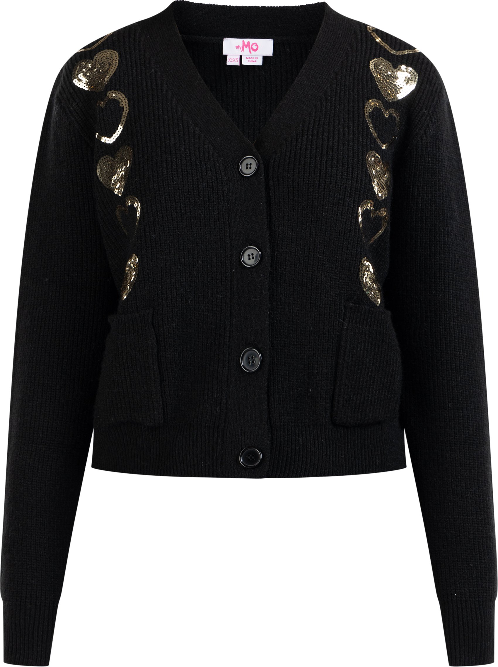 Mymo Strickjacke Damen schwarz