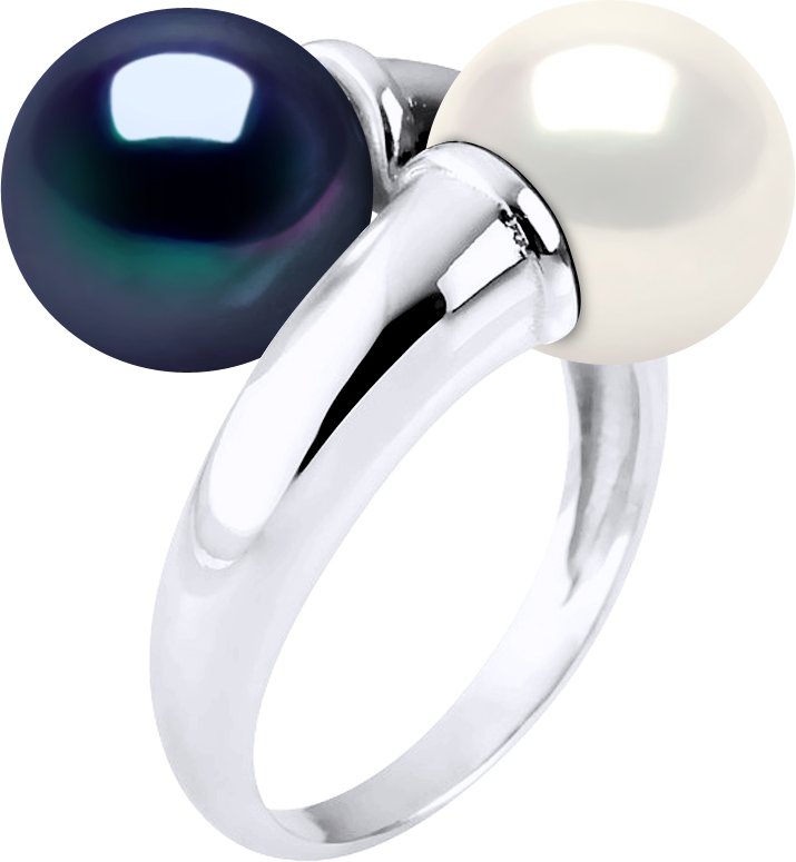 Ring You & Me Bulk - 2 echte Süßwasser-Zuchtperlen rund 9-10 mm