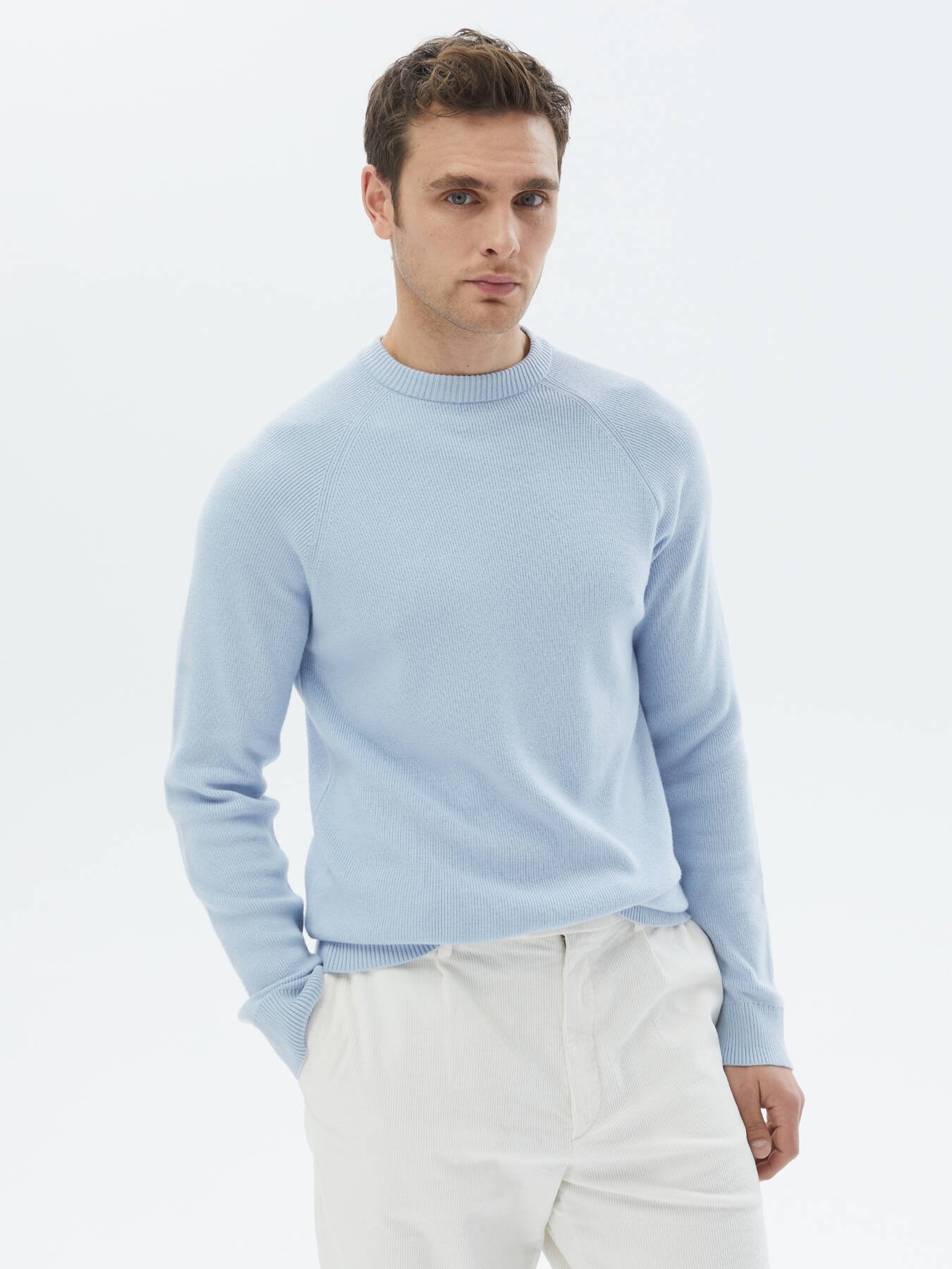 Thumbnail - Gemusterter Strickpullover mit Rundhalsausschnitt