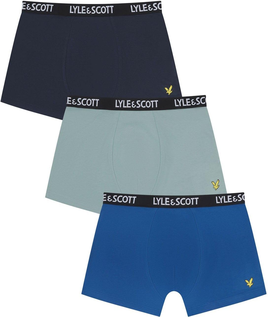 Lyle & Scott - "Core" Boxershorts für Jungen(3er-Pack) (Königsblau/Hellblau/Marine)