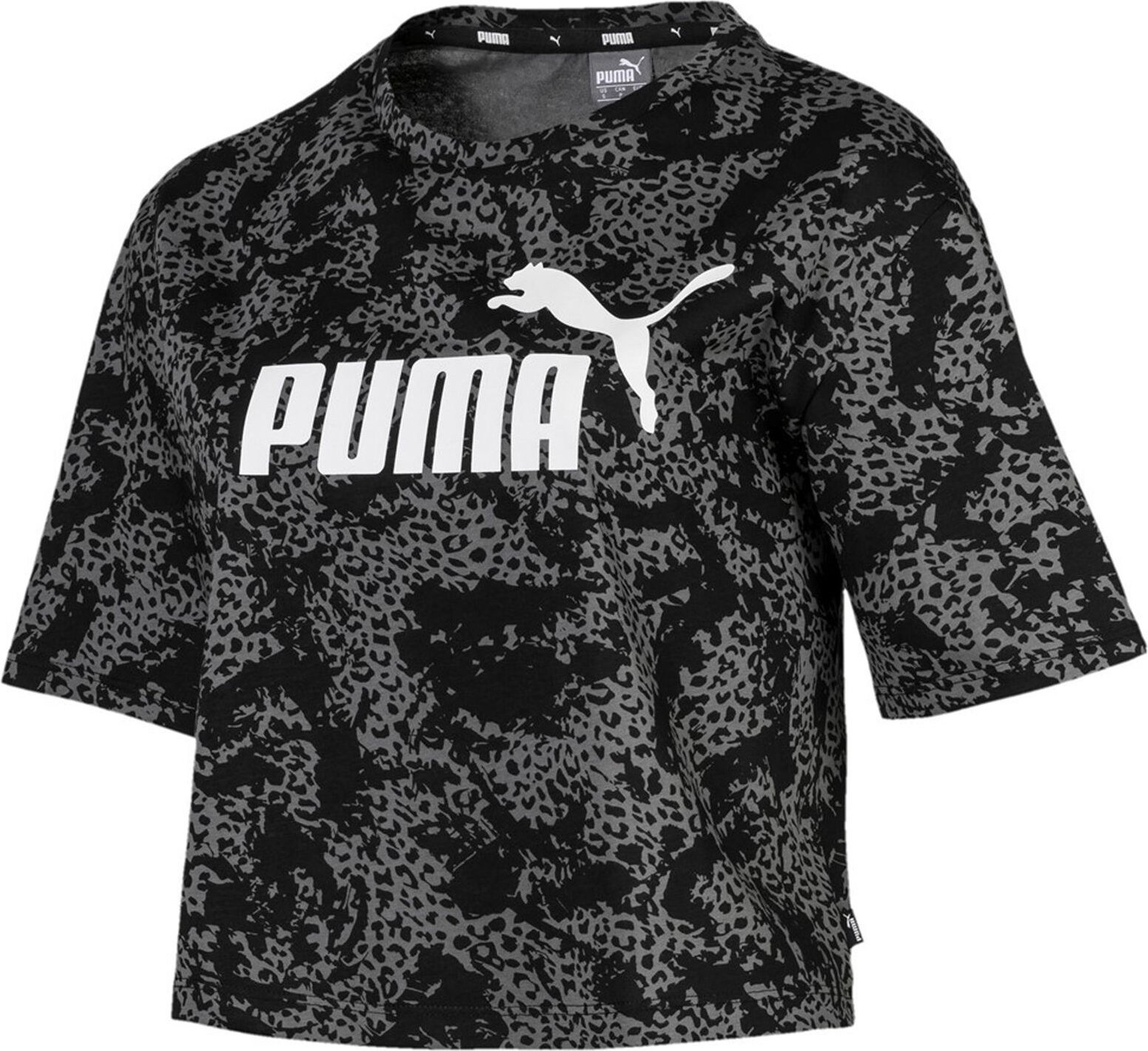 Puma Elevated Essentials Cropped Logo AOP T-Shirt Womens Top 580392 01